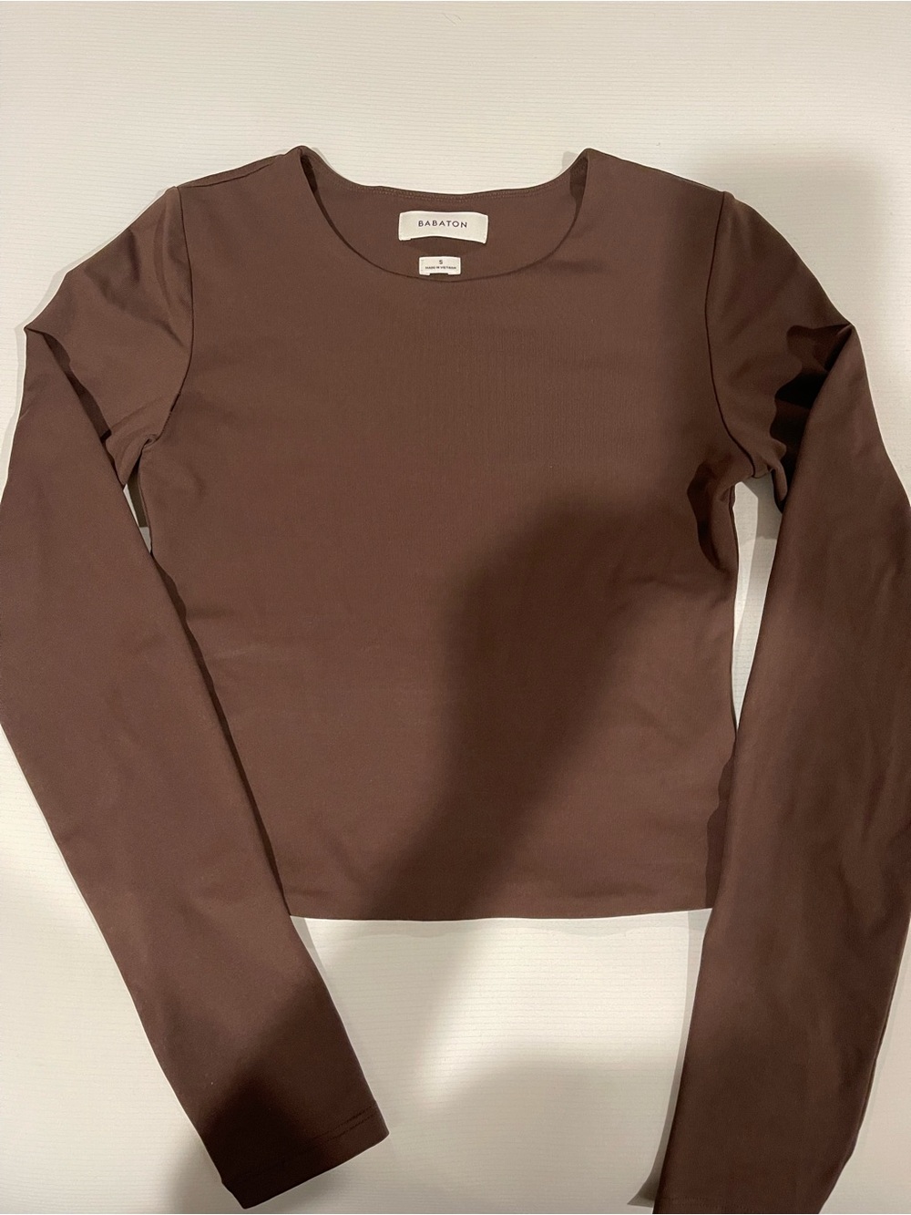 Babaton Brown Long-Sleeve Top Small
